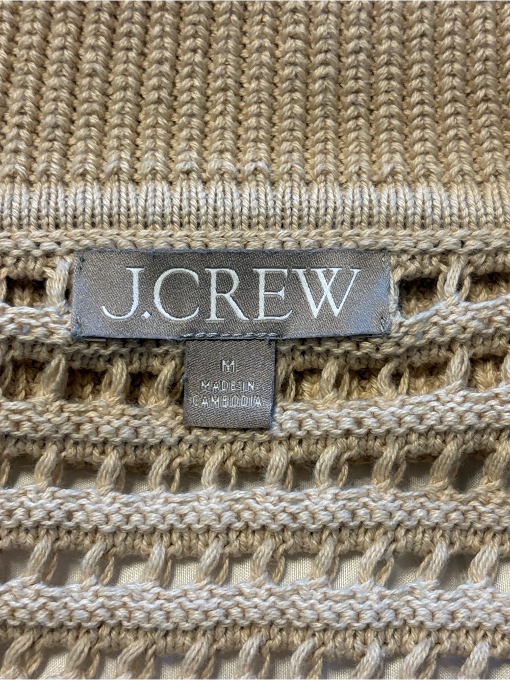 J. Crew Crochet Sailor Collar Sweater in Stripe M Tan Black Beachy Nautical - Picture 5 of 7